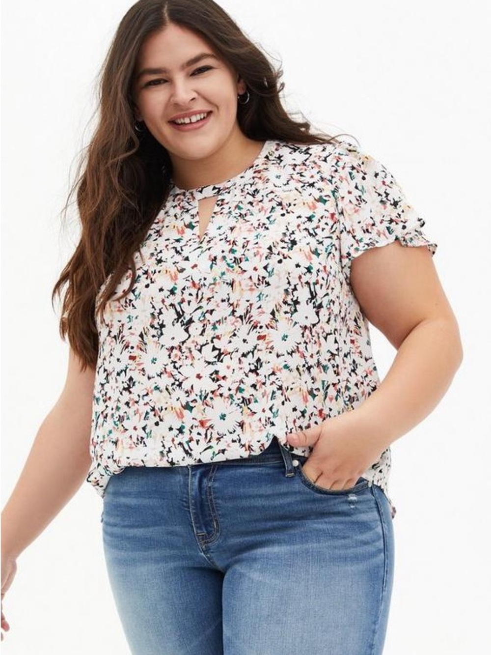 Torrid Floral Keyhole Top